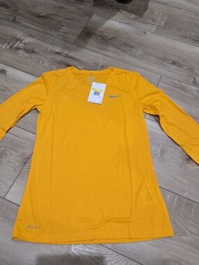 Nike Yellow Dri Fit Tee with Silver Swoosh